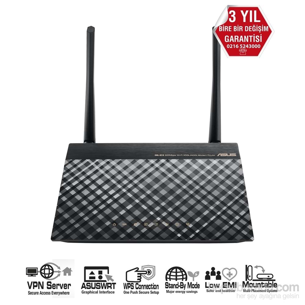 Asus DSL-N16-VPN-ADSL-VDSL-Fiber-Modem Router