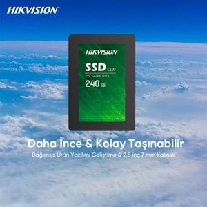 Hikvision SSD C100 2.5 inç Katı Hal Diski, 240 GB, Siyah HS-SSD-C100